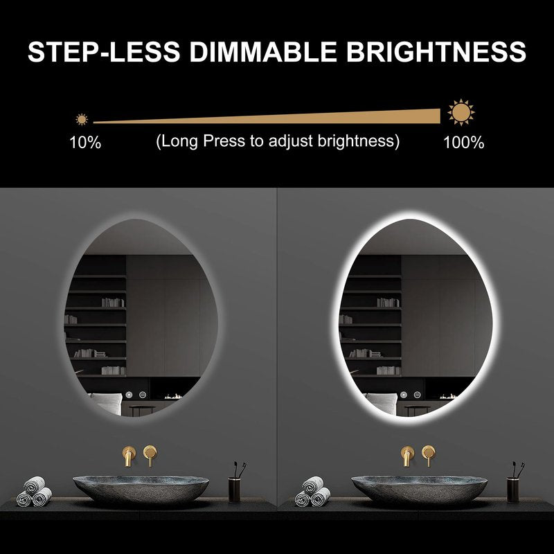 FORTENY 24 * 32 LED Bathroom Mirror with Lights, Anti-Fog, Dimmable, Lighted Bathroom Vanity Mirror for Wall, UL-Certified