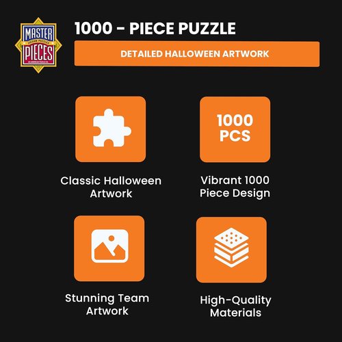 MasterPieces Halloween Glow In The Dark Jigsaw Puzzle - 1000 Piece Haunted House Design | Perfect Spooky Decor 19.25” x 26.75”