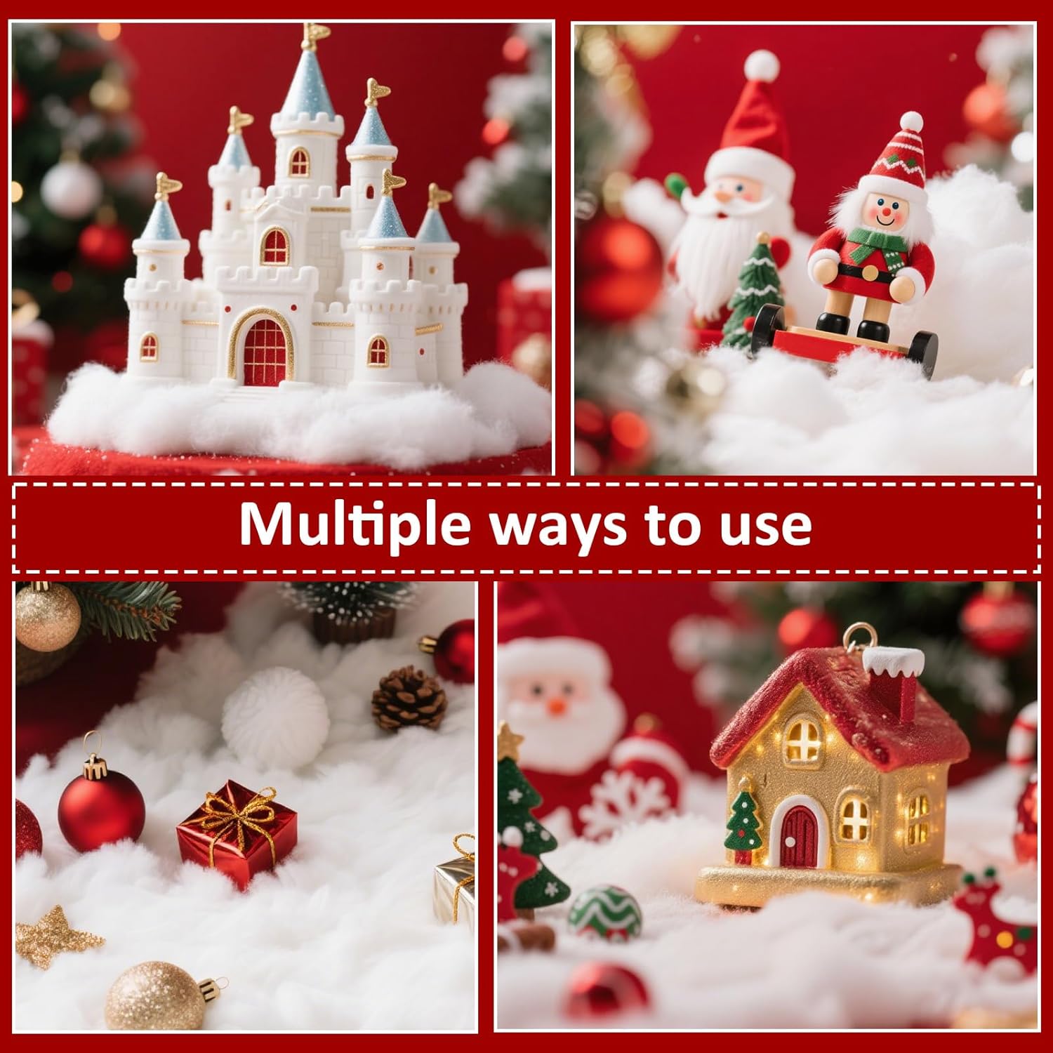 Skiennix Christmas Fake Snow | 10.6 Oz Fluffy White Artificial Snow for Holiday Decor