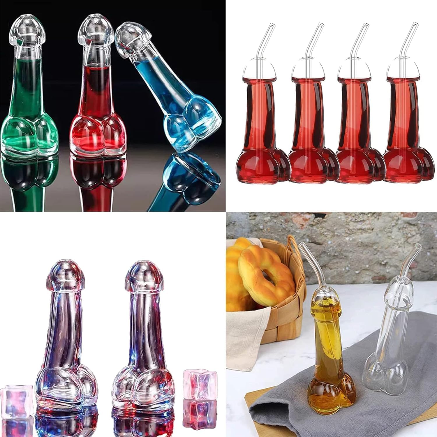 QICWUOY Funny Party Wine Glass, Creative Shape Transparent Champagne Glasses Whiskey Glasses Wine Cup for Novelty Drinking Cup Decoration for Bars, Night Clubs, Hotels, Party.Ideal Gag Gift (8 Pcs)