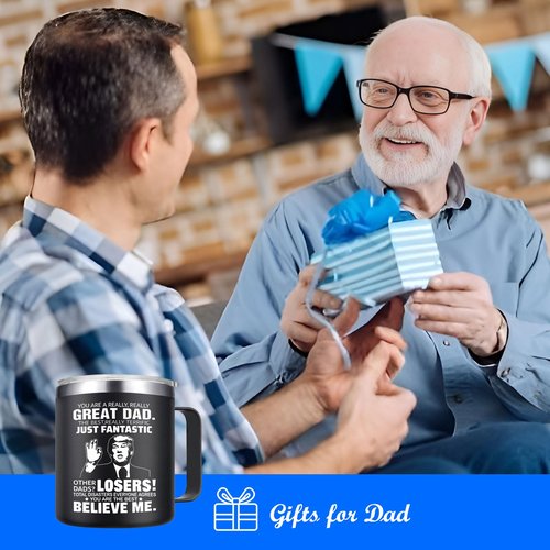 Abledn Christmas for Dad Gifts - You're A Really Great Dad Coffee Mug - Funny Birthday Gifts for Men Fathers Husband and Grandpa from Daughter, Son (14oz, Black)