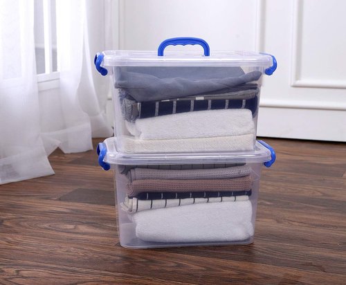 Clear Storage Box by [Brand Name] - 6-Pack 7 Quart Plastic Bins with Latch & Handle