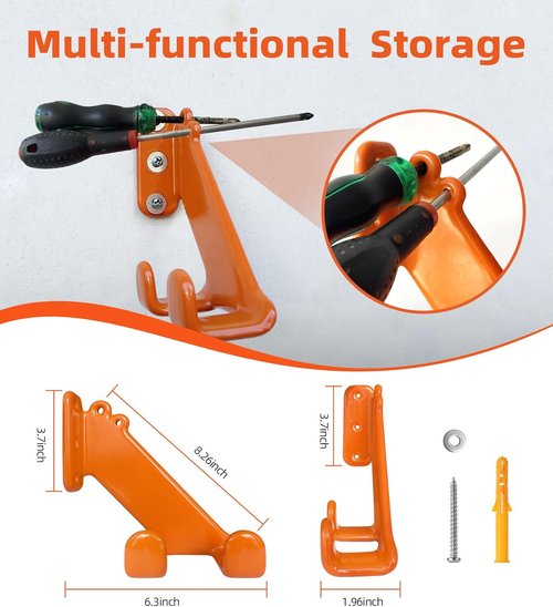 Chainsaw Hanger - Heavy Duty Wall Mount Holder for Garage Organization | 2 Pack Storage Solution