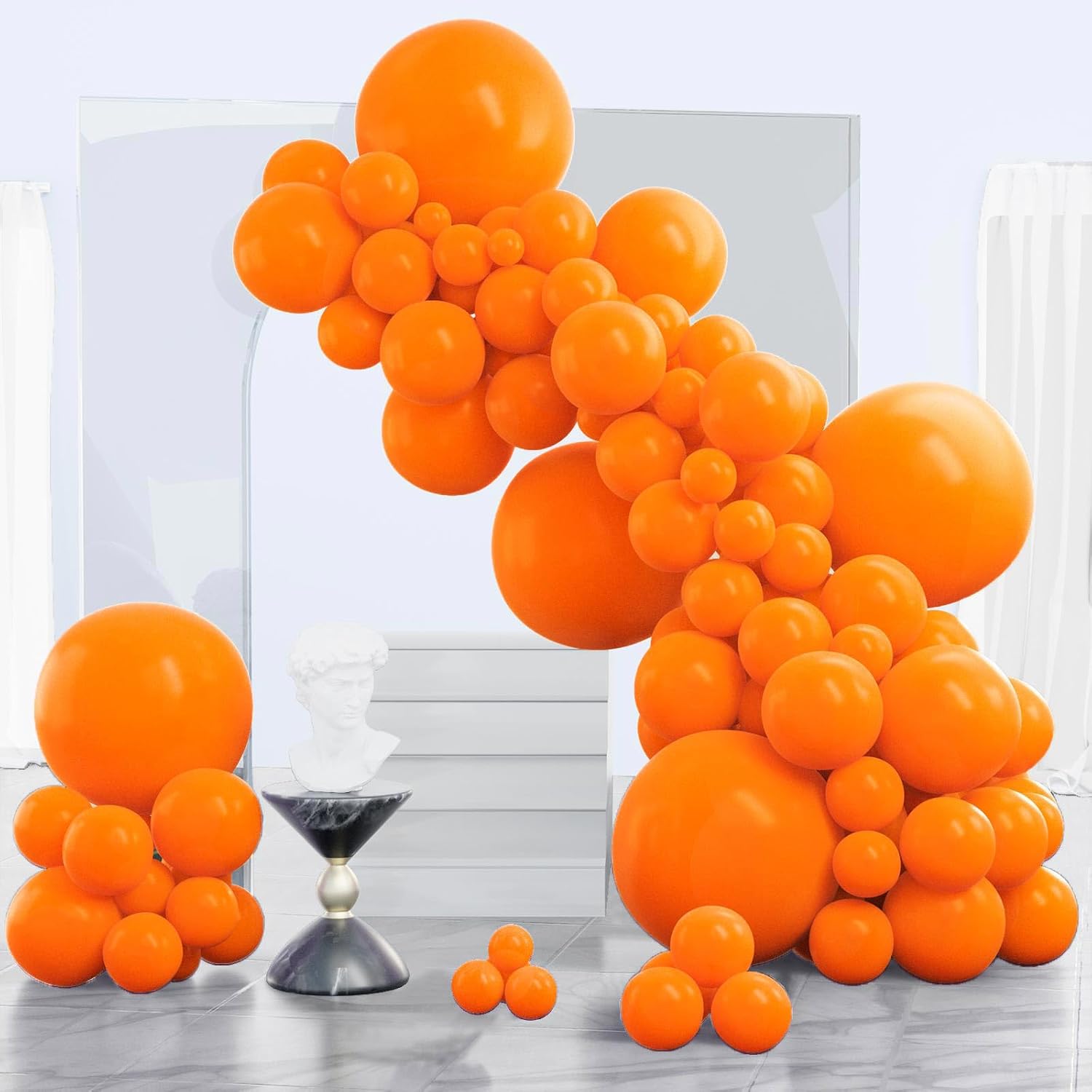 PartyWoo Orange Balloons - 140pcs Matte Fall Balloon Arch Kit | Various Sizes for Thanksgiving & Baby Showers