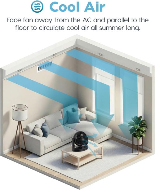 IRIS USA WOOZOO Desk Fan - Oscillating Air Circulator with 3 Speeds & 112° Tilt | Quiet 29db Motor, Black