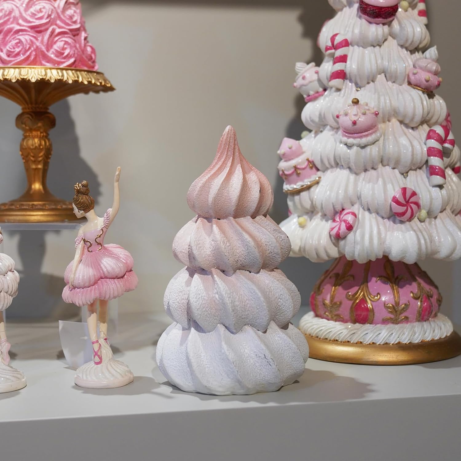 Regine Switzerland Christmas Decorations - Resin Fantasy Meringue Tree Ornaments | 10" x 10" x 17" for Home Decor