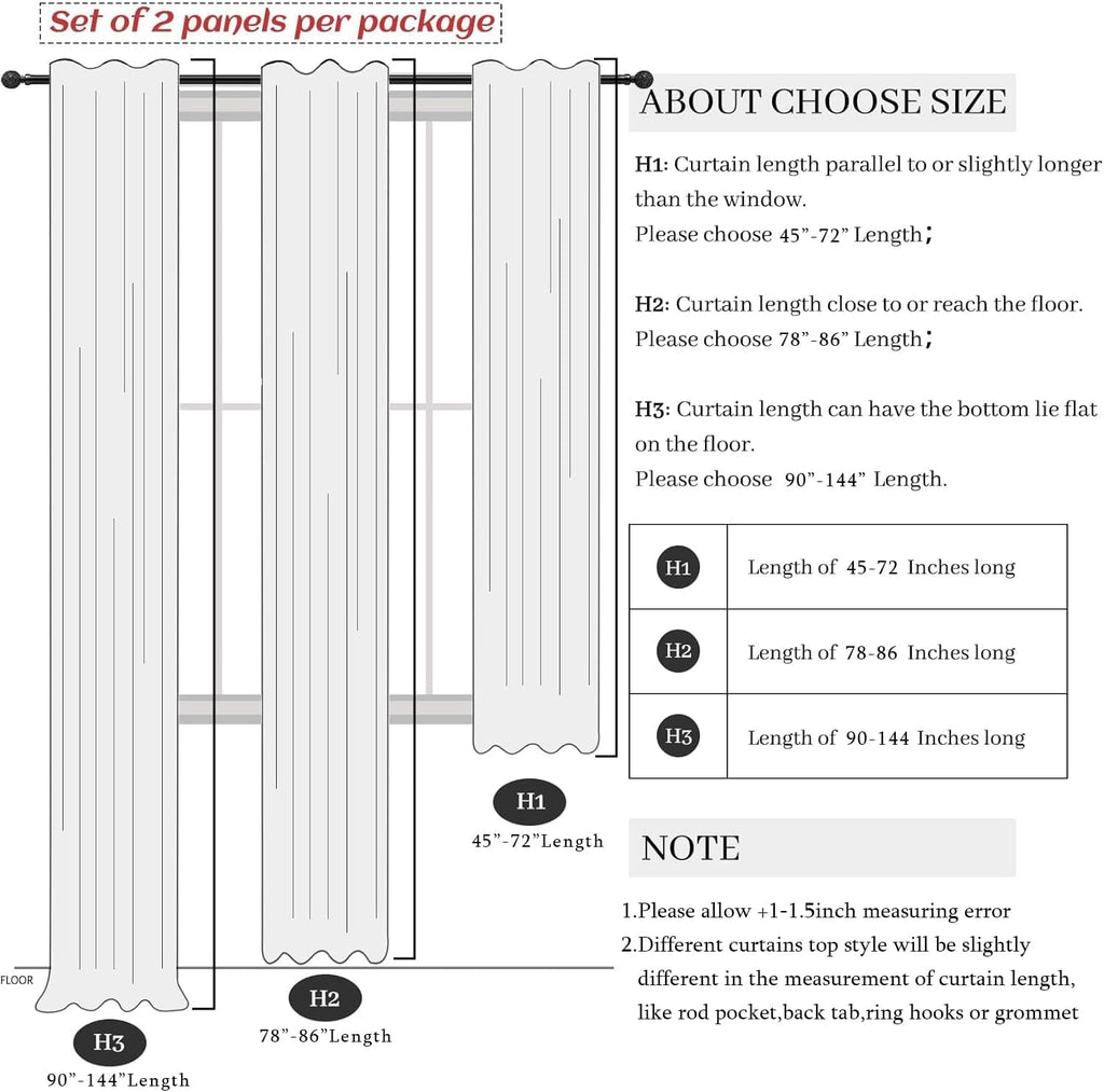 Skiennix 100% Blackout Curtains - 84-Inch Length, Thermal Insulated, Natural Cream | 2 Panels Set for Bedroom & Living Room