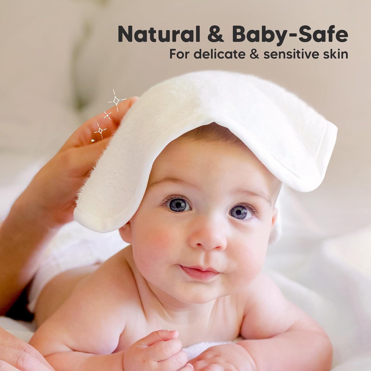 Baby Washcloths 6-Pack | Soft, Absorbent Viscose Bamboo Towels for Newborns & Toddlers, 10x10