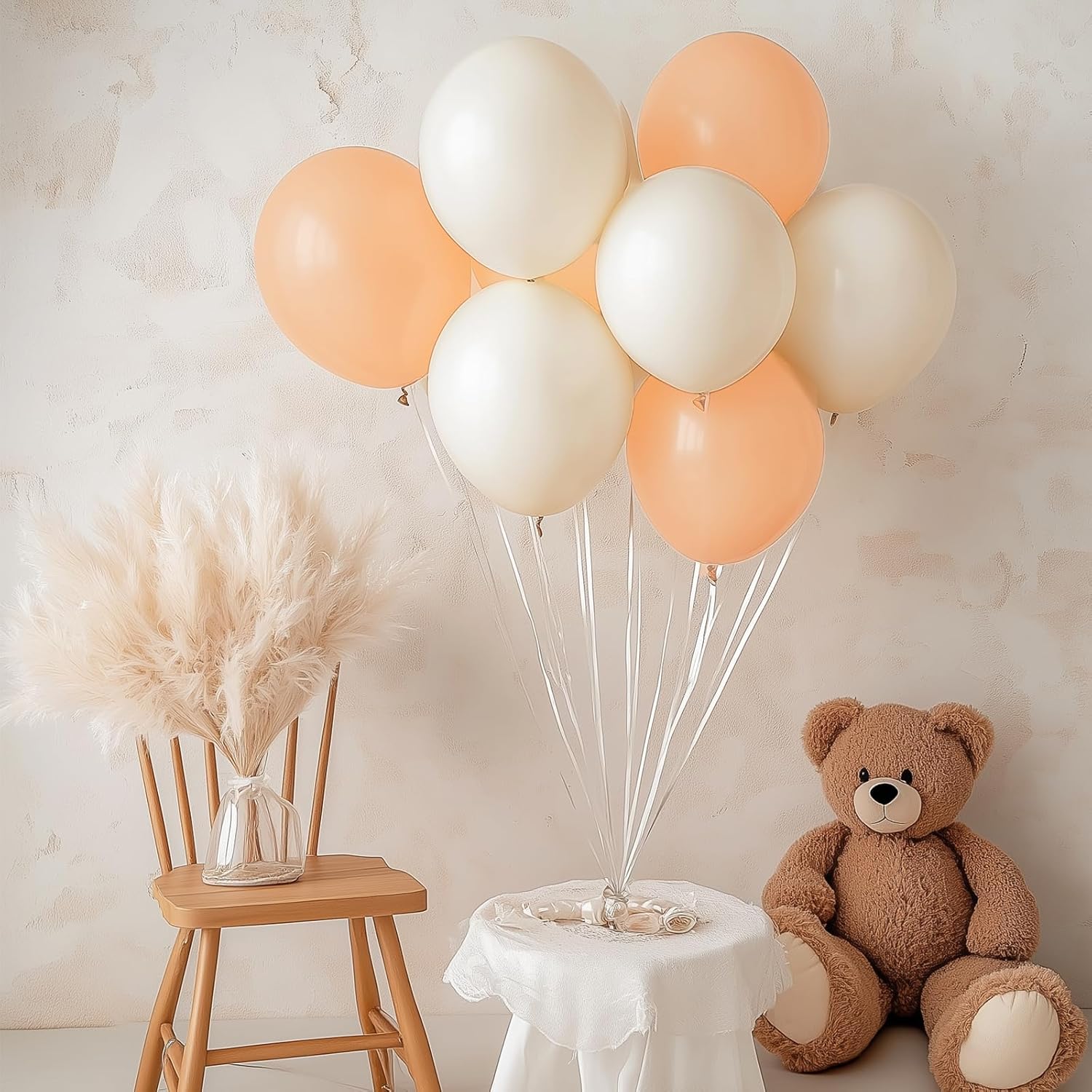 RUBFAC Nude Balloon Garland Kit - 129pcs in Various Sizes | Boho Beige & Apricot for Parties, Gender Reveals, Weddings