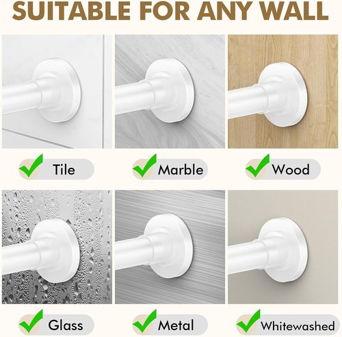 GXOACKJ Shower Curtain Rod - Adjustable 31-80 Inch Spring Tension, No Drilling, Rust-Resistant Stainless Steel