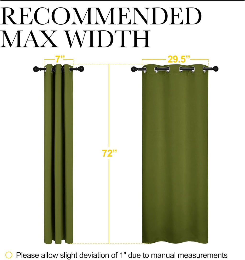 NICETOWN Blackout Window Curtain Panels - Thermal Insulated Draperies, Olive Green | 34 x 84 Inches (One Pair)