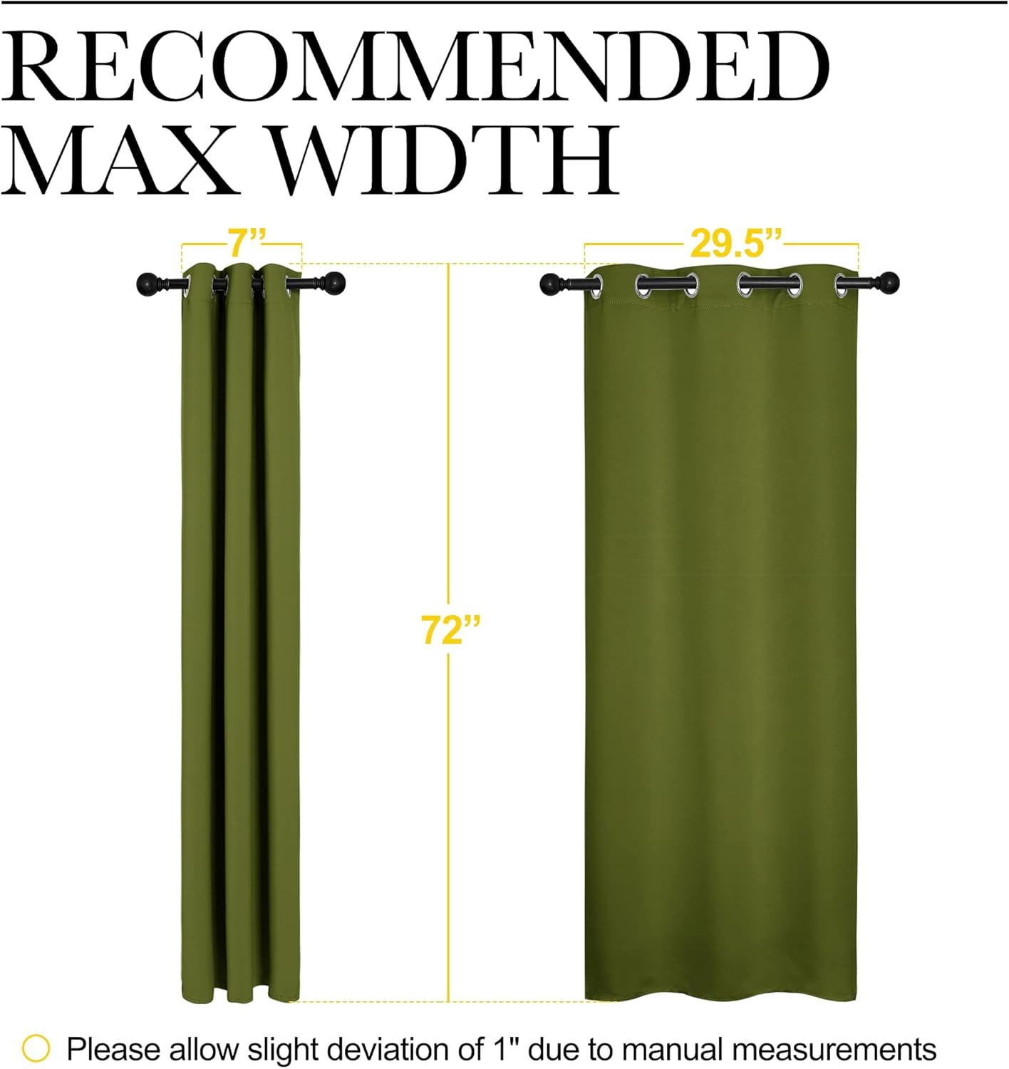 NICETOWN Blackout Window Curtain Panels - Thermal Insulated Draperies, Olive Green | 34 x 84 Inches (One Pair)