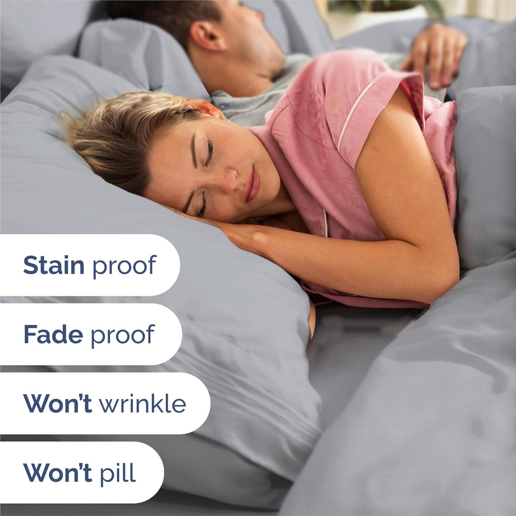 Split King Size Sheet Set by [Brand Name] - Comfy Cooling Bedding with Deep Pockets - Luxury Hotel Quality in Steel Blue
