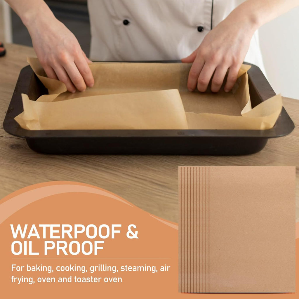 Skiennix Large Parchment Paper Sheets - 200 Pcs Heavy-Duty Nonstick 13 x 18 Inch for Baking & Cooking