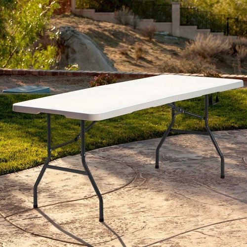 BestOffice Folding Picnic Table - 6FT Portable Camping & Party Table | Durable White Design