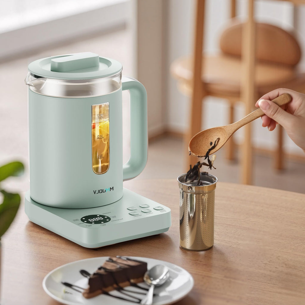 Electric Kettle With Tea Infuser, Health Pot For Loose Tea Leaf/Herbal, 1.2L Capacity Glass Pot Body, Temperature Control, Fast Water Heating, Hand-brew Coffee, Daily Home Hot Drink Making