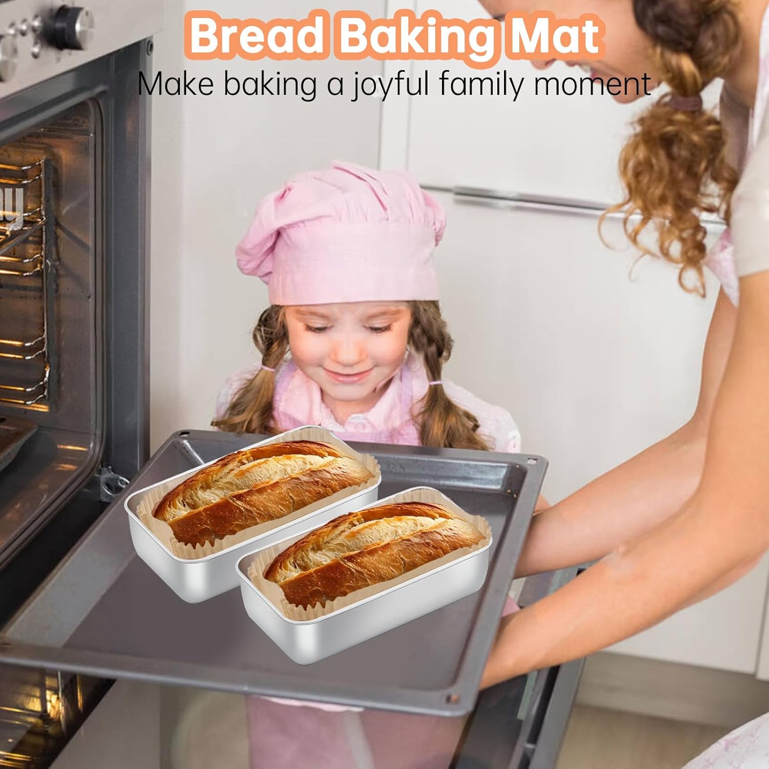 Skiennix 100 Pcs Loaf Pan Liners - Non-Stick Pre-Formed Parchment Paper for 9x5 Inch Bread Pans