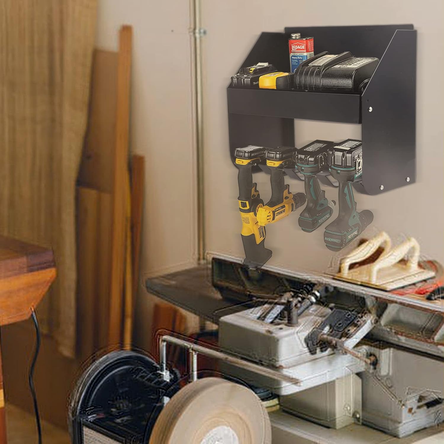 Ultrawall Heavy Duty Power Tool Rack - Wall-Mounted Organizer for Garage & Workshop Storage
