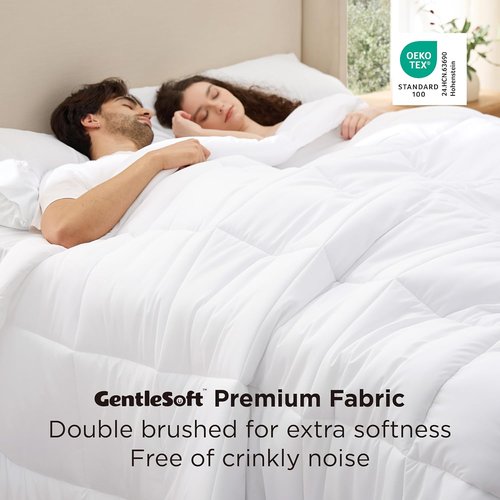 Bedsure Comforter Duvet Insert - Oversized King Size, All-Season GentleSoft Down Alternative, White 116 x 98 Inches