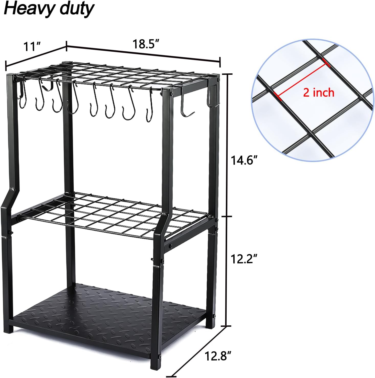 UU-Major Garden Tool Organizer - Heavy-Duty Free-Standing Yard Tool Rack for Garage Storage