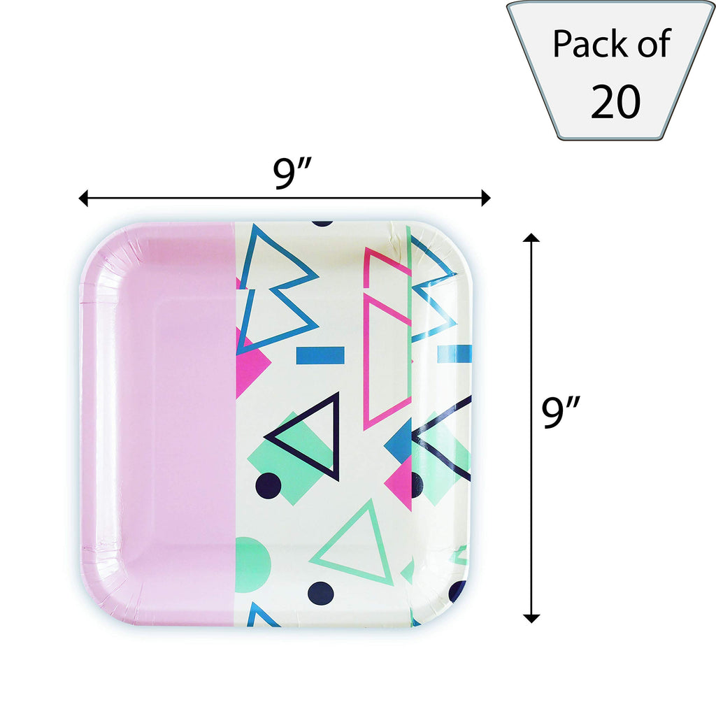 SOLAS Biodegradable & Fully Compostable Pink Cute Paper Plates | Beautifully Designed Stylish Eco Friendly Big Paper Plates 9 Inch | Pack of 20 | (Pink Cake Plates Disposable)