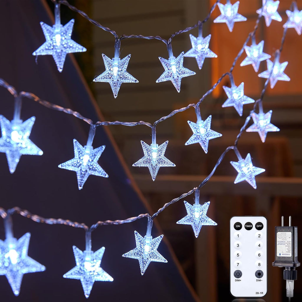 Star String Lights - 33 ft 100 LED Waterproof Fairy Lights with Remote & Timer | Perfect for Bedroom, Patio, and Parties