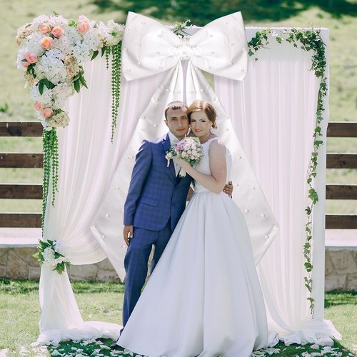 Giant White Bow - Oversized Satin Ribbon Wall Decor for Weddings & Parties | 40 x 24 Inch