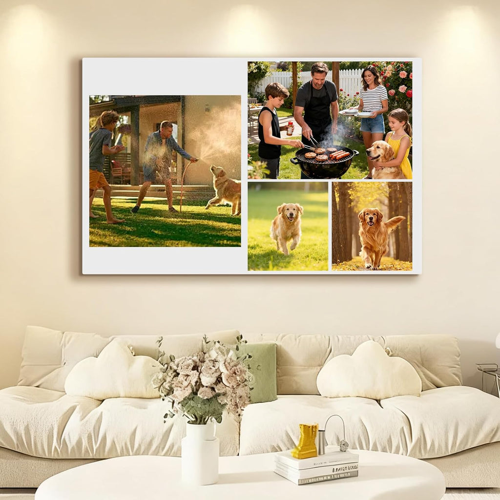 Skiennix Custom Canvas Prints - Personalized Pet & Family Photos for Framed Wall Art (12''L x 16''W)