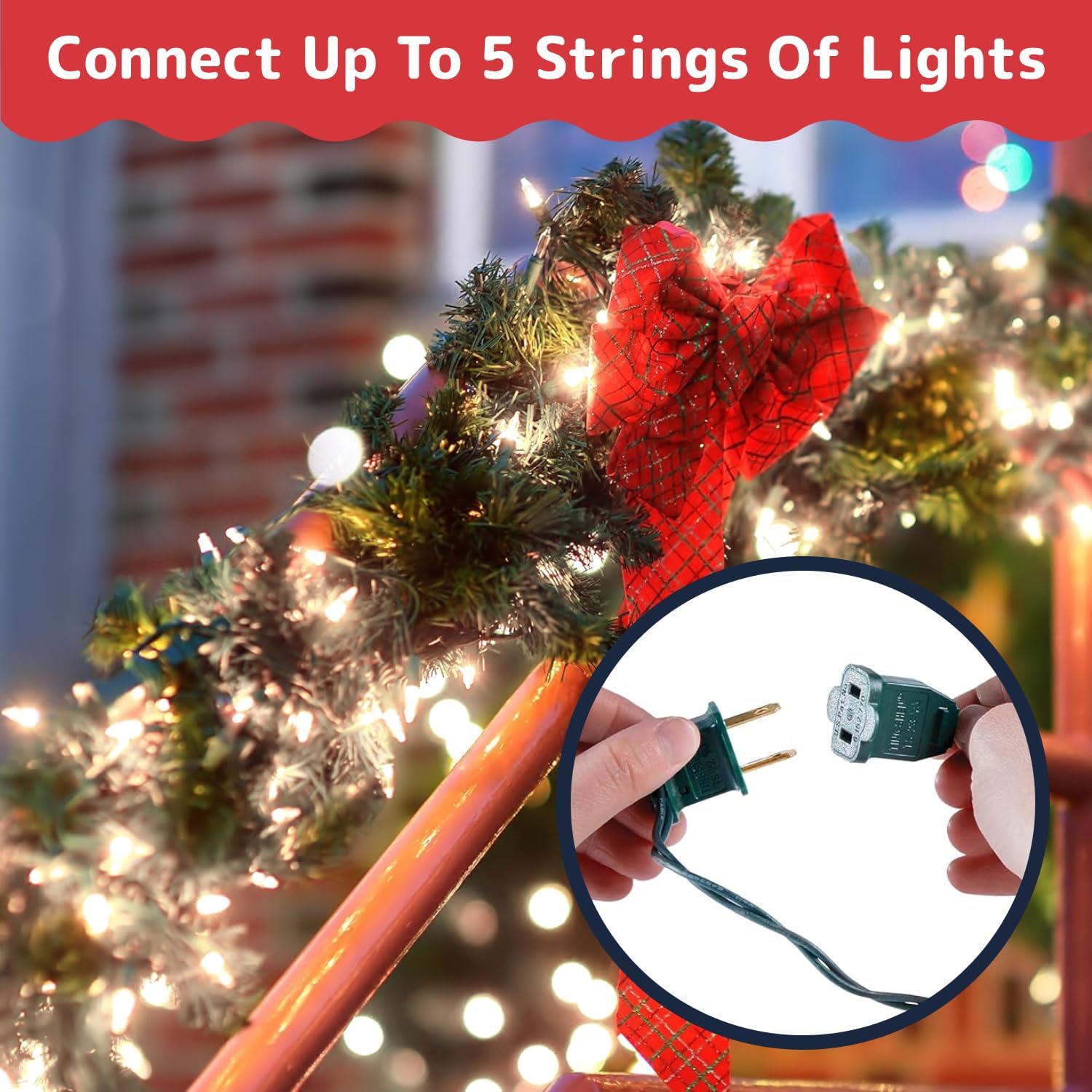 PREXTEX Clear Christmas Lights - 100 Count Ultra Bright 20 ft String Lights for Indoor/Outdoor Use