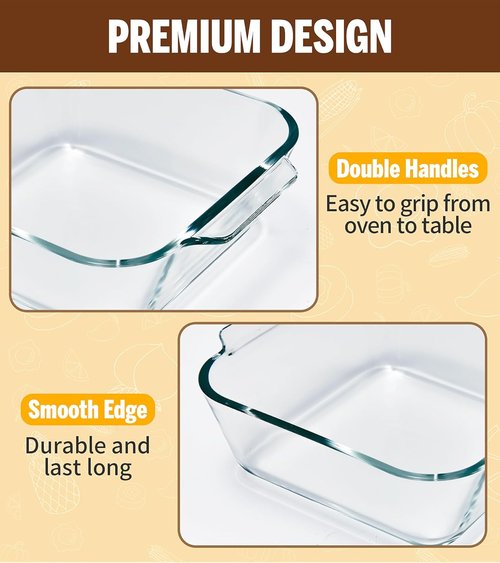 Glass Bakeware Dish Set by [Brand Name] - 6"x6" Square Baking Pan for Casserole, Lasagna & Brownies
