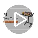 Adjustable Rolling TV Tray Table with Wheels for Sofa and Bed