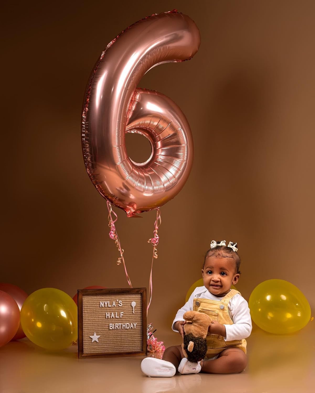 Rose Gold Number 4 Balloon - 40 Inch Large Birthday Decoration for Girls & Boys