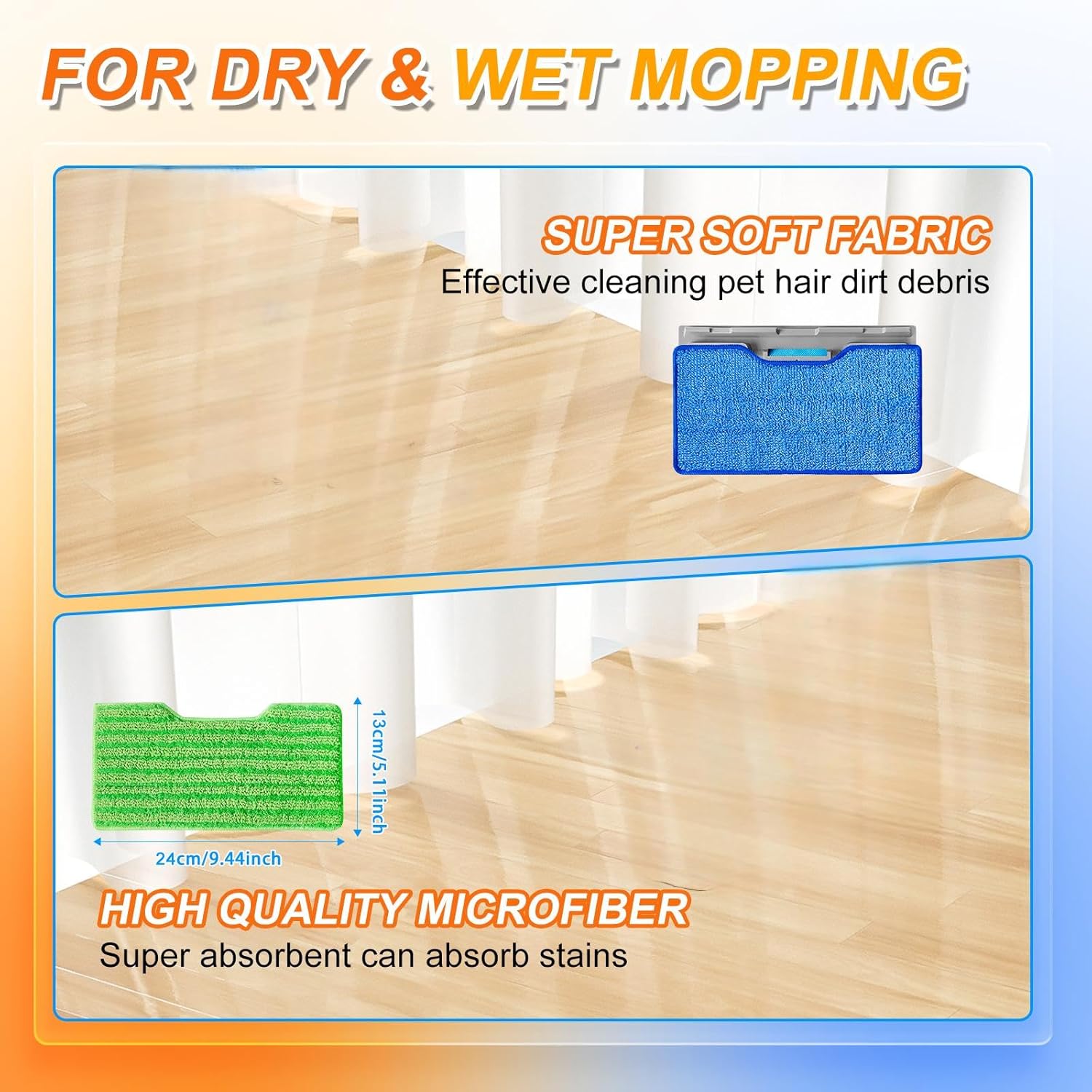 Shark Reusable Vacuum Mop Pads - Upgraded Dirt Chamber Design | 1+1+2 Pack Compatibility