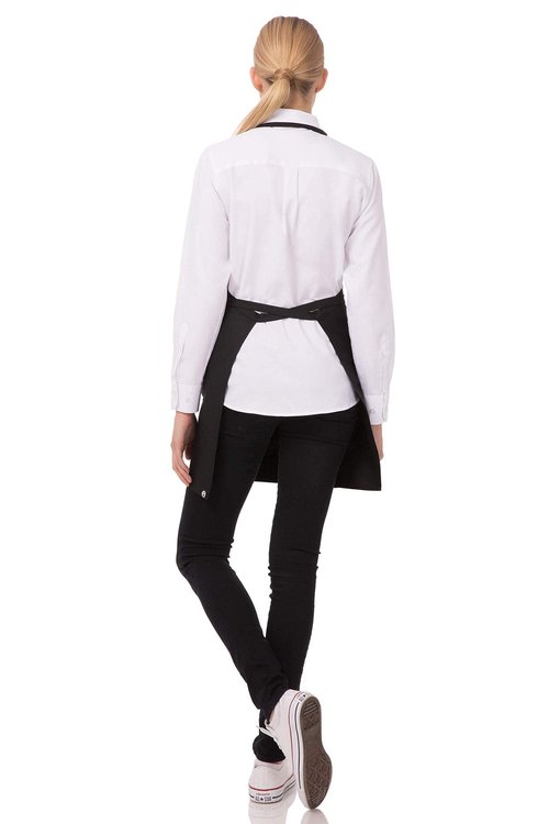 Chef Works Unisex V-Neck Tuxedo Apron, Black, One Size