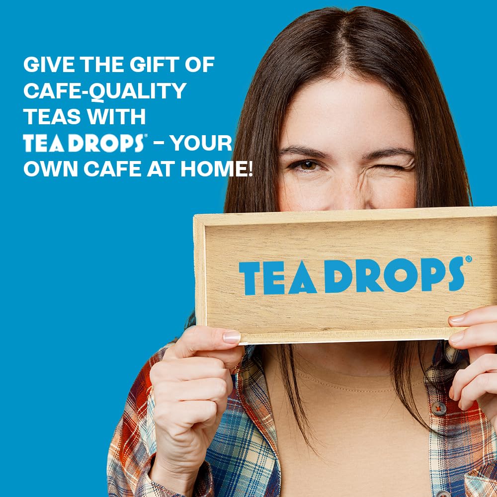 Tea Drops Gift Set | Organic Dissolvable Loose Leaf Tea | Microplastic-Free | Chai Spice Chocolate Earl Grey Citrus Ginger Rose Matcha Peppermint Ube Vanilla Bean Thai | 9 Sampler Assortment - 1 Per Flavor