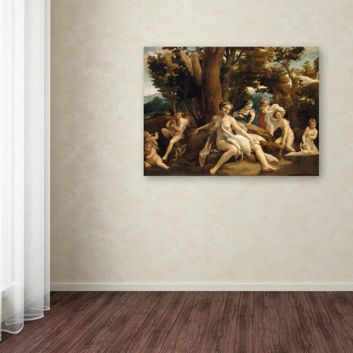 Canvas Wall Art - Correggio 'Leda And The Swan' Wall Art for Living Room, Bedroom, or Office Décor by Trademark Fine Art