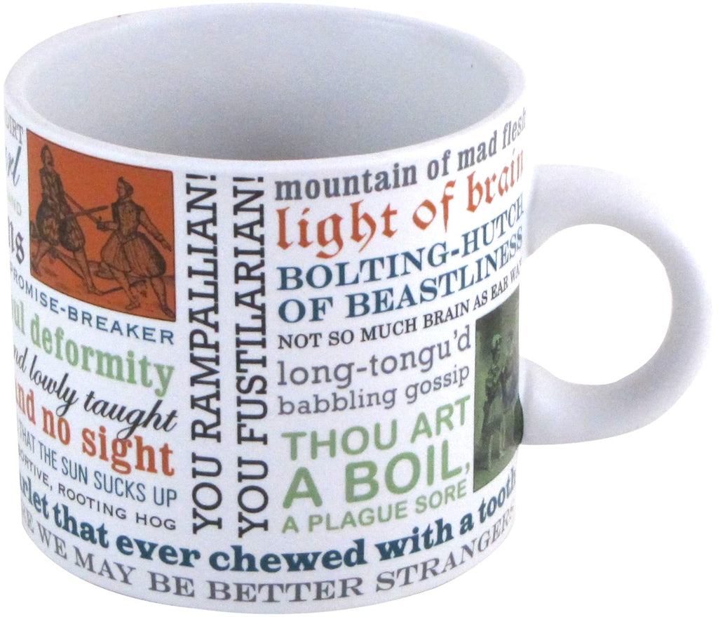 The Unemployed Philosophers Guild Shakespearean Insults Coffee Mug - Shakespeare's Wittiest and Meanest Insults - Comes in a Fun Gift Box, 14 oz.