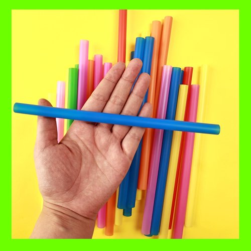 Jumbo Smoothie Straws （200pcs）, Colorful Disposable Wide-mouthed Large Straw