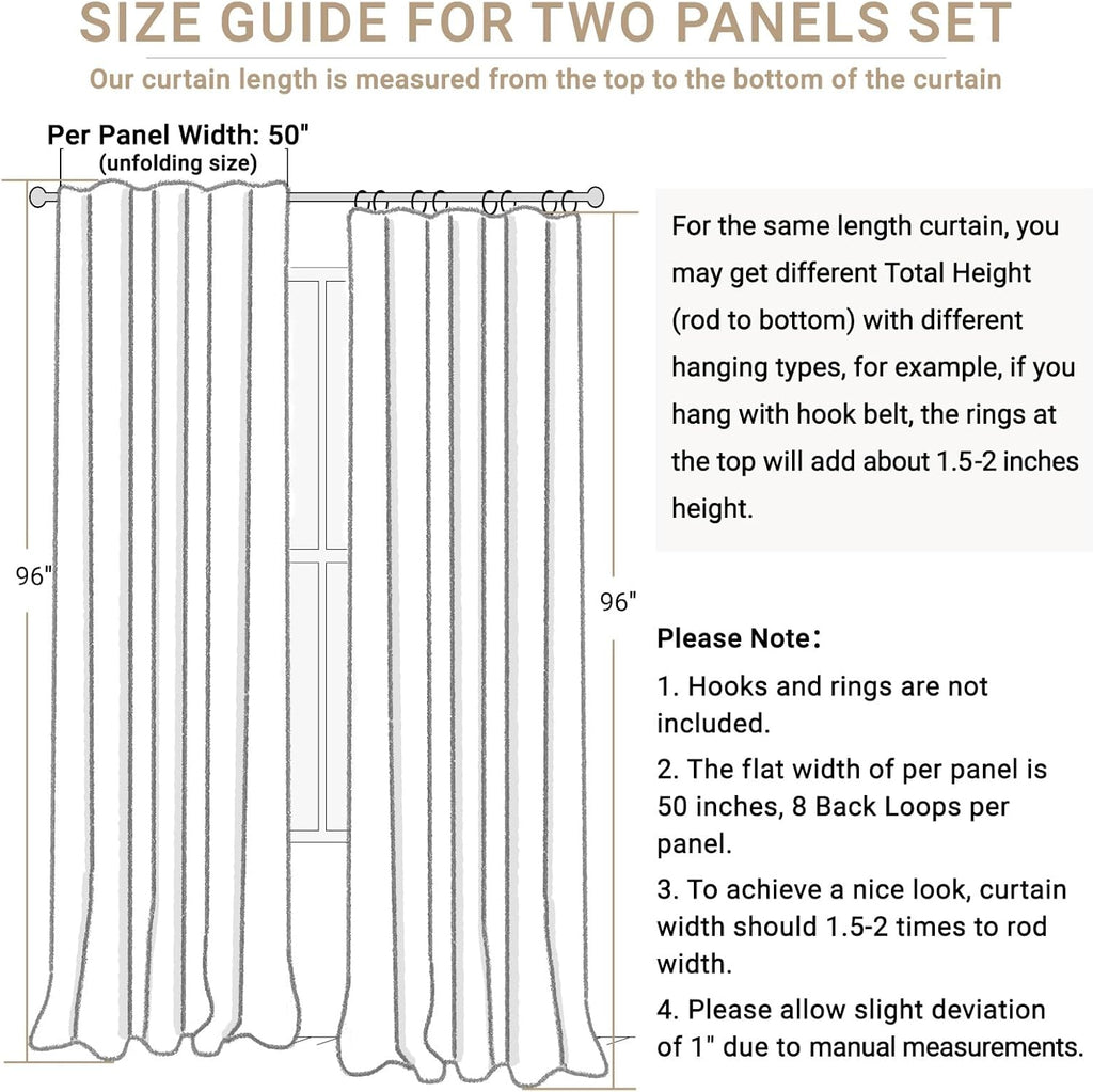 Skiennix 100% Blackout Linen Curtains - Thermal Insulated Drapes, 50" W x 96" L, Sage Green | 2 Panels Set