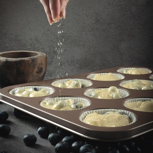 HAPPIELS Nonstick Baking Pans Set - PFOA Free Bundle of 6 | 9-Inch Round, 9x13 Inch, Square, Loaf & Muffin Tin