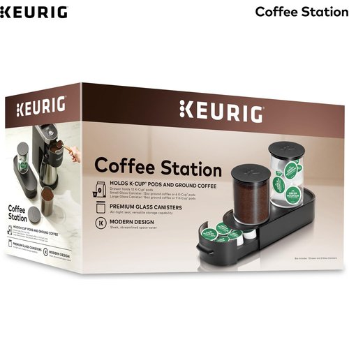 Keurig K-Cup Pod & Ground Coffee Storage Unit, Coffee Storage, Holds up to 12 ounces of Ground Coffee & 12 K-Cup Pods, Black