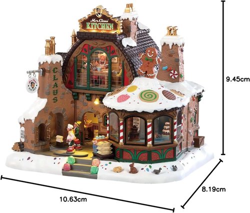Lemax Santa's Wonderland Mrs. Claus Kitchen | Multi-Color Sights & Sounds Decoration