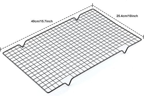 5-Piece Stainless Steel Cooling Rack - 10" x 16" Oven-Safe Metal Wire Rack for Baking & Grilling