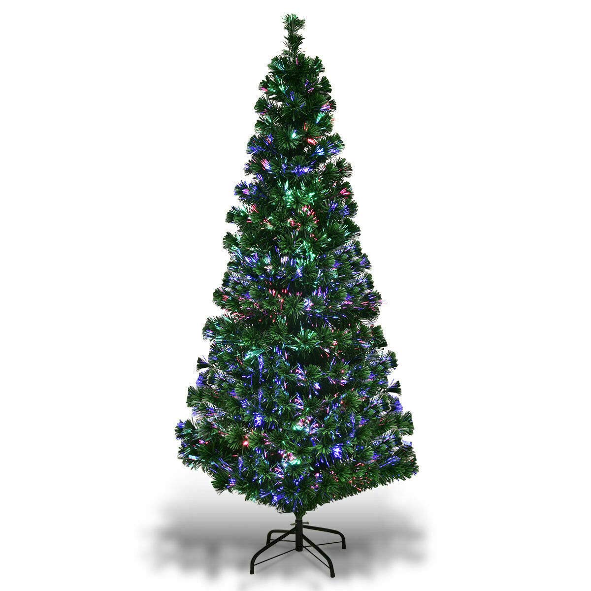 Perfect Holiday 3' Fiber Optic Christmas Tree | 90 Tips, Dia 16" | Includes Metal Stand, Green, PVCF-3