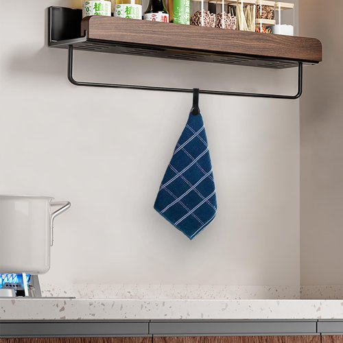 UYEDUJZ 3 Pcs Magnetic Leather Kitchen Towel Clips, Kitchen Towel Holder Bath Hand Towels Hooks for Rods and Racks, Oven Handle Dish Towels Hanger Multi-Purpose Magnetic Hanging Clips (Black)