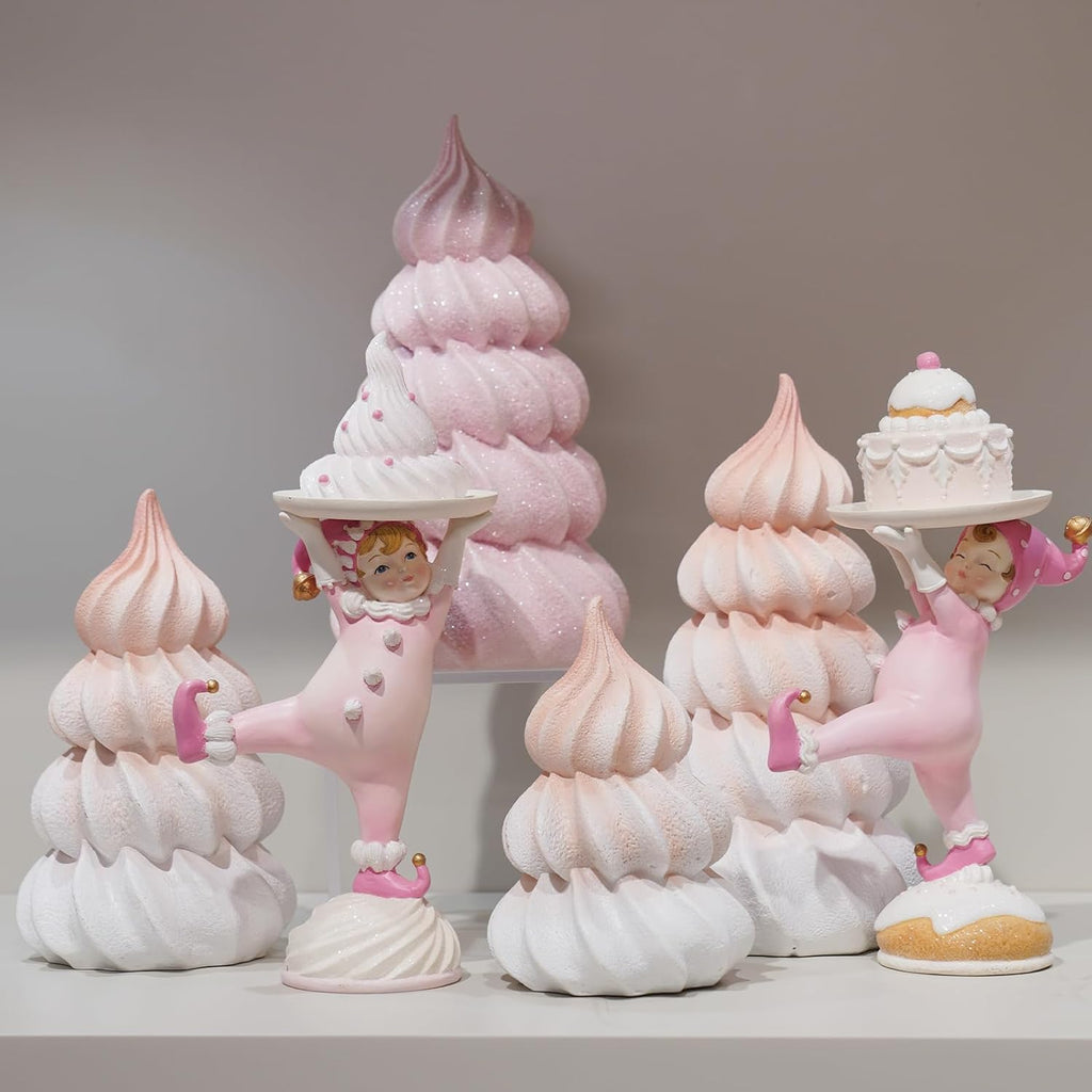 Regine Switzerland Christmas Decorations - Resin Fantasy Meringue Tree Ornaments | 10" x 10" x 17" for Home Decor