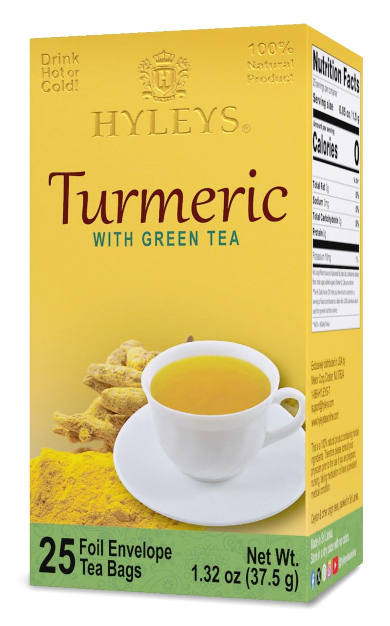 Hyleys Green Tea with Turmeric - 25 Tea Bags