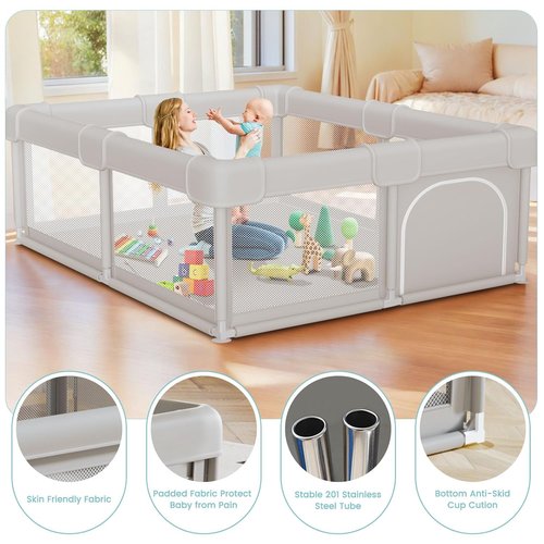 Besuhot Baby Playpen - Sturdy Safety Playard with Gate | 50x50 Indoor & Outdoor Activity Center