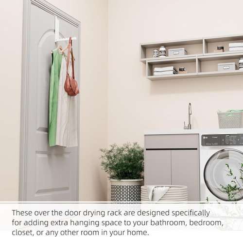 BAKON Folding Clothes Drying Rack - Over The Door Hanger for Compact Spaces | 2 Pack, Portable Design
