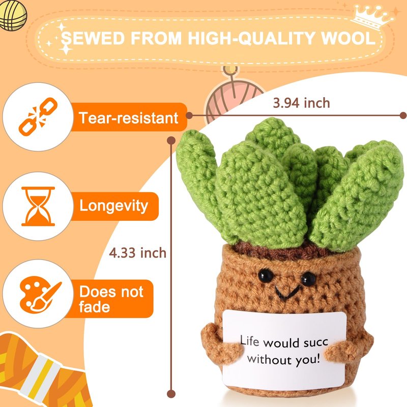 Funny Gardening Gifts for Women Plant Gifts for Plant Lovers Plant Lady Mug - Gardener Gifts, Plant Pot Cup with Shovel Spoon, Plant Markers, Emotional Crochet Doll Knitting Toy Ornaments
